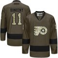 Mens Philadelphia Flyers #11 Travis Konecny Green Salute to Service Stitched NHL Jersey