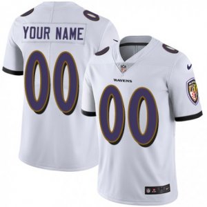 Mens Nike Baltimore Ravens Customized White Vapor Untouchable Limited Player NFL Jersey