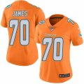 Women's Nike Miami Dolphins #70 Ja'Wuan James Limited Orange Rush NFL Jersey