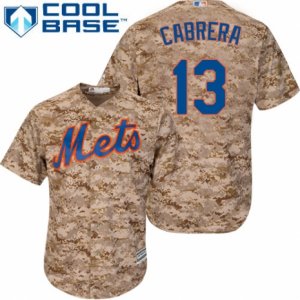 Men\'s Majestic New York Mets #13 Asdrubal Cabrera Replica Camo Alternate Cool Base MLB Jersey