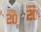 NCAA Texas Longhorns #20 Campbell white Jerseys