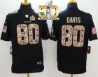 Nike Denver Broncos #80 Vernon Davis Black Super Bowl 50 Men's Stitched NFL Limited Salute to Service Jersey