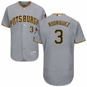 Men\'s Majestic Pittsburgh Pirates #3 Sean Rodriguez Grey Flexbase Authentic Collection MLB Jersey