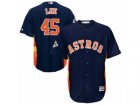 Youth Majestic Houston Astros #45 Carlos Lee Replica Navy Blue Alternate 2017 World Series Bound Cool Base MLB Jersey