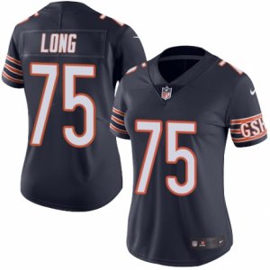 Women\'s Nike Chicago Bears #75 Kyle Long Limited Navy Blue Rush NFL Jersey