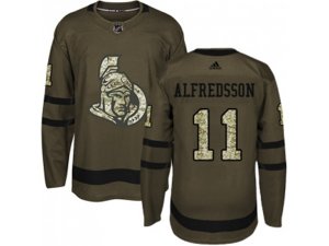 Youth Adidas Ottawa Senators #11 Daniel Alfredsson Green Salute to Service Stitched NHL Jersey