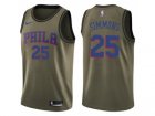 Men Nike Philadelphia 76ers #25 Ben Simmons Green Salute to Service NBA Swingman Jersey
