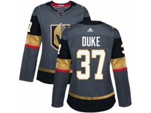 Women Adidas Vegas Golden Knights #37 Reid Duke Authentic Gray Home NHL Jersey