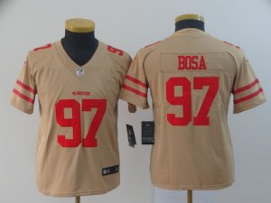 Nike 49ers #97 Nick Bosa Cream Youth Inverted Legend