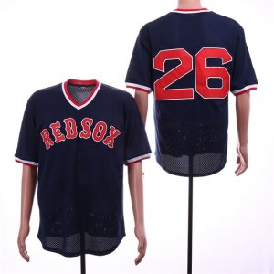 Red Sox #26 Wade Boggs Navy Mesh Throwback Jersey