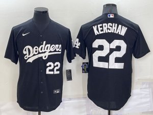 Dodgers #22 Clayton Kershaw Black Nike Turn Back The Clock Cool Base Jerseys