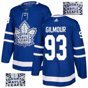 Men Toronto Maple Leafs #93 Doug Gilmour Blue Glittery Edition Adidas Jersey