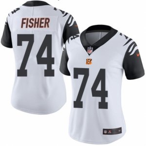 Women\'s Nike Cincinnati Bengals #74 Jake Fisher Limited White Rush NFL Jersey