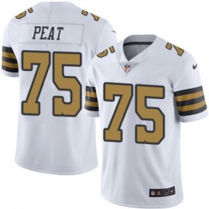 Mens Nike New Orleans Saints #75 Andrus Peat Limited White Rush NFL Jersey