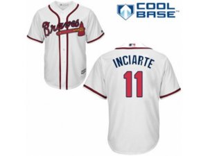 Atlanta Braves #11 Ender Inciarte Replica White Home Cool Base MLB Jersey