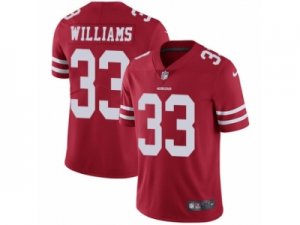 Mens Nike San Francisco 49ers #33 Joe Williams Vapor Untouchable Limited Red Team Color NFL Jersey