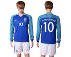 Brazil #10 Ronaldinho Away Long Sleeves Soccer Country Jersey