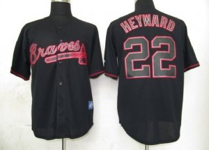 mlb atlanta braves #22 heyward black fashion