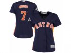 Women Majestic Houston Astros #7 Craig Biggio Replica Navy Blue Alternate 2017 World Series Bound Cool Base MLB Jersey