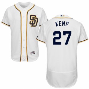 Men\'s Majestic San Diego Padres #27 Matt Kemp White Flexbase Authentic Collection MLB Jersey