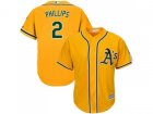 Youth Oakland Athletics #2 Tony Phillips Gold Cool Base Stitched MLB Jersey