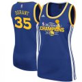 Warriors #35 Kevin Durant 2017 NBA Champions Royal Blue Women Swingman Jersey