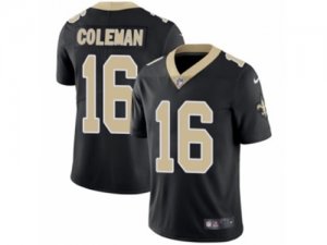 Mens Nike New Orleans Saints #16 Brandon Coleman Vapor Untouchable Limited Black Team Color NFL Jersey