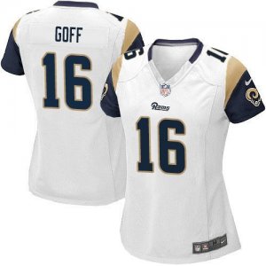 Women Nike St. Louis Rams #16 Jared Goff White Stitched NFL Elite Jersey