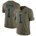 Nike Panthers #1 Cam Newton Olive Salute To Service Limited Jersey