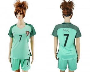 Womens Portugal #7 Figo Away Soccer Country Jersey