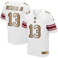 Nike New York Giants #13 Odell Beckham Jr White Mens Stitched NFL Elite Gold Jersey