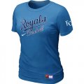 Women MLB Kansas City Royals L.blue Nike Short Sleeve Practice T-Shirt