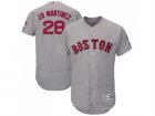 Men Boston Red Sox #28 J. D. Martinez Grey Flexbase Authentic Collection Stitched Baseball Jersey
