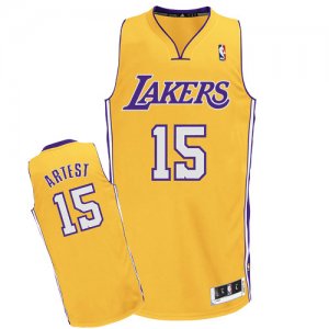 nba los angeles lakers #15 artest yellow[2011 revolution 30]