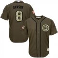 Men Chicago Cubs #8 Andre Dawson Green Salute to Service Stitched Baseball Jersey