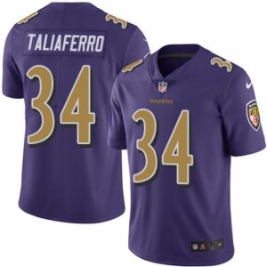 Mens Nike Baltimore Ravens #34 Lorenzo Taliaferro Limited Purple Rush NFL Jersey