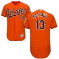 Men's Majestic Baltimore Orioles #13 Manny Machado Orange Flexbase Authentic Collection MLB Jersey