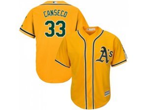 Youth Oakland Athletics #33 Jose Canseco Gold Cool Base Stitched MLB Jersey