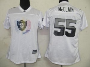 women nfl oakland raiders #55 mcclain white[2011 fem fan]