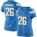 Womens Nike San Diego Chargers #26 Casey Hayward Limited Electric Blue Alternate NFL Jersey