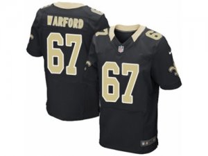 Mens Nike New Orleans Saints #67 Larry Warford Elite Black Team Color NFL Jersey