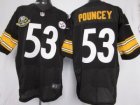 Nike NEW NFL Pittsburgh Steelers #53 Maurkice Pouncey Black Jerseys W 80 Anniversary Patch(Elite)