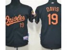 Youth Baltimore Orioles #19 Chris Davis Black Jerseys(Cool Base)