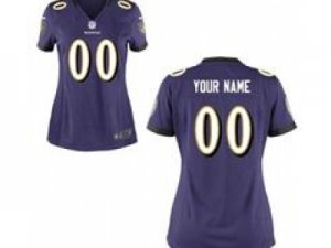 Women\'\'s Nike Baltimore Ravens Customized Game Team purple Jerseys