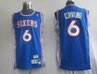 nba philadelphia 76ers #6 erving blue