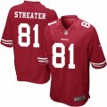 Mens Nike San Francisco 49ers #81 Rod Streater Game Red Team Color NFL Jersey