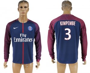 2017-18 Paris Saint-Germain 3 KIMPEMBE Home Long Sleeve Thailand Soccer Jersey