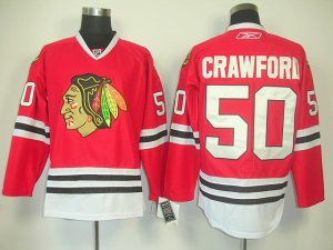 nhl chicago blackhawks #50 crawford red