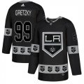Kings #99 Wayne Gretzky Black Team Logos Fashion Adidas Jersey