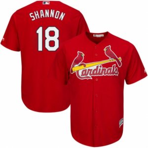 Mens Majestic St. Louis Cardinals #18 Mike Shannon Authentic Red Alternate Cool Base MLB Jersey